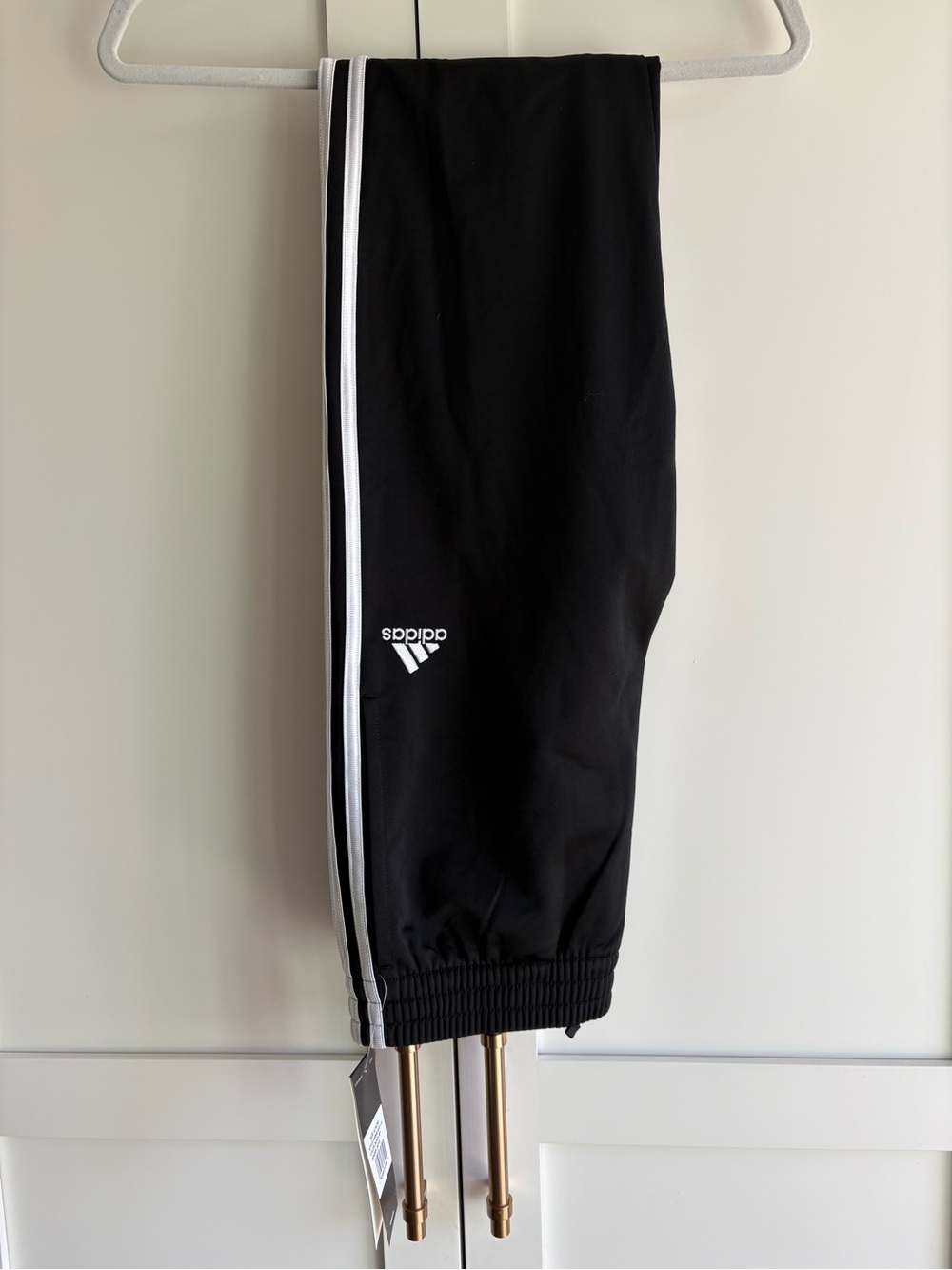 adidas Black Jogger Sweatpants with White Side Stripes